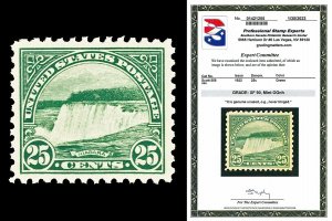 Scott 568 1922 25c Niagara Flat Plate Issue Mint Graded XF 90 NH with PSE CERT