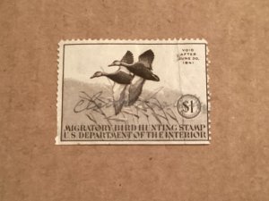 US REVENUE #RW7 DUCK STAMP USED 1936 cat $50 SE