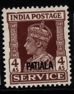 INDIA-PATIALA SGO80 1943 4a BROWN MTD MINT