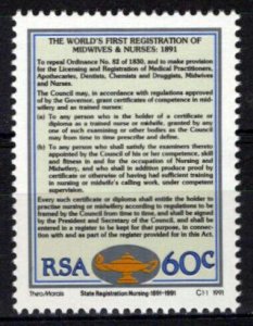 South Africa 807 MNH 1st Registration of Nurses & Midwives ZAYIX 0424S0197M