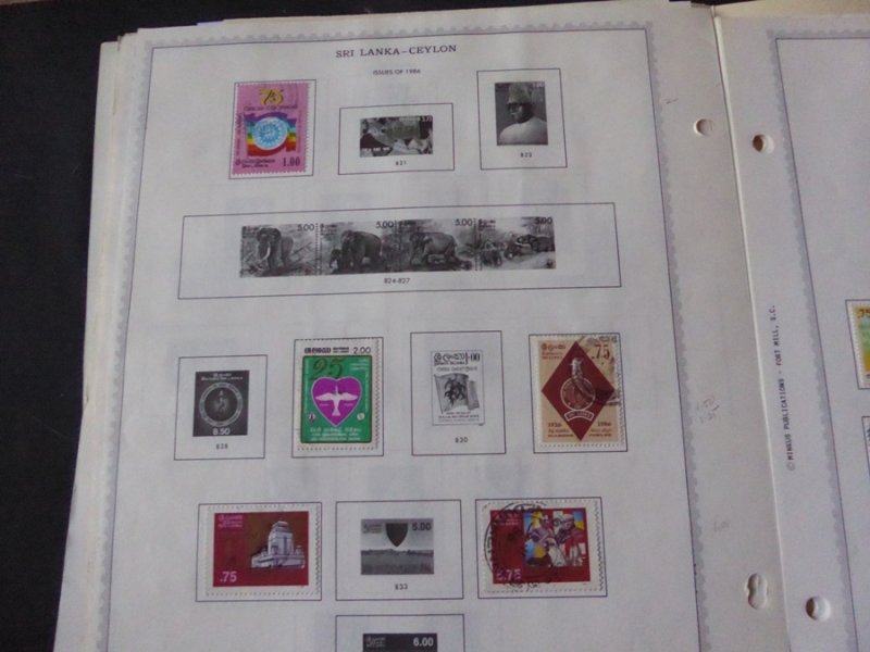 Sri Lanka 1973-1989 Stamp Collection on Album Pages