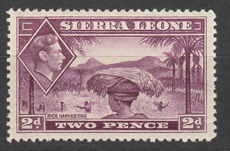 SIERRA LEONE 1938 KGVI RICE HARVESTERS 2D 