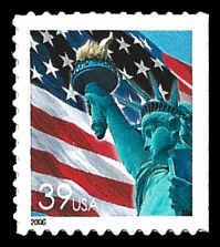 PCBstamps   US #3985 39c Bk Sgl Flag/Statue of Liberty, MNH, (18)