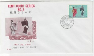 Ryukyu Islands 1970 Kumi-Odori Series No2 Dancing Pic+ Stamp FDC Cover Ref 32457