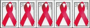 US 2806b AIDS Awareness 29c pane 5 from booklet MNH 1993