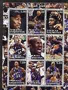 Tadjikistan 2001 Michael Jordan perf sheetlet containing ...