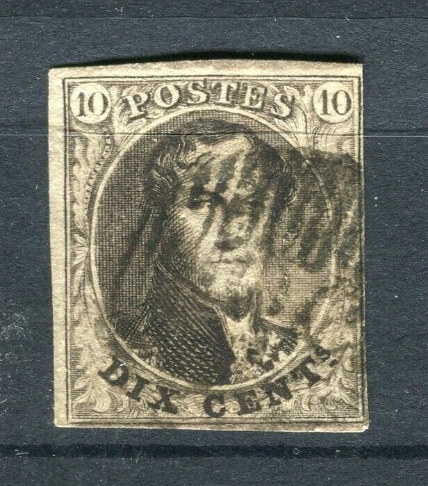 BELGIUM; 1850s classic Leopold Imperf issue used Shade of 10c. value