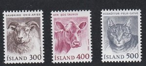 Iceland # 556-558, Domestic Animals, Mint NH