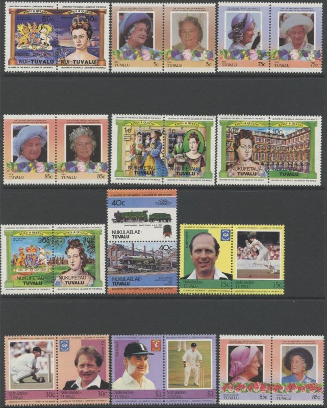 TUVALU 31 Different Colorful Topical Singles from 1984-1986 MNH
