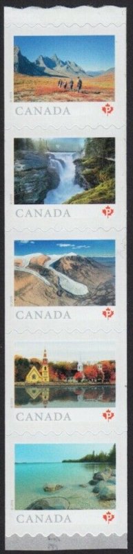 END Strip of 5 stamps = FROM FAR AND WIDE =  from coil of 100 Canada 2019 MNH VF