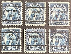 US #695 Used Precancels - 14c American Indian 1931 [R1226]