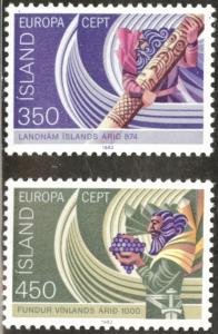 ICELAND Scott 554-5 Cept Europa 1982 CV$20 MH*