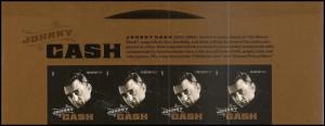 US 4789a Music Icons Johnny Cash imperf NDC header strip (4 stamps) MNH 2013