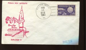 FEB 16 1961 EXPLORER 9 Launch Goldcraft Cover WALLOPS ISLAND (LV 915)