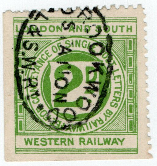 (I.B) London & South Western Railway : Letter Stamp 2d (Brookwood)