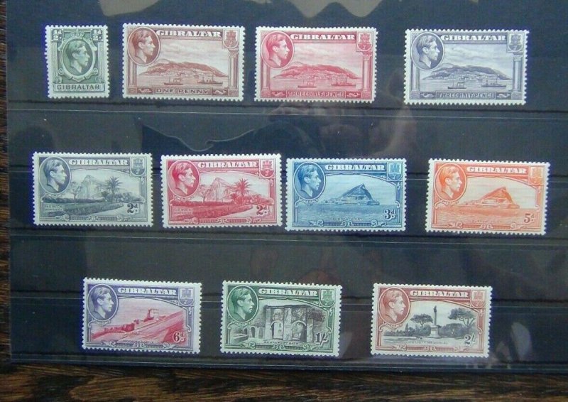 Gibraltar 1938 - 51 to 2s MM (2d Grey Faint crease)