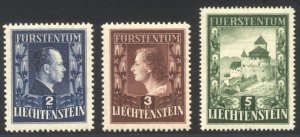LIECHTENSTEIN #259-60, 264 Mint NH - 1951 Issues