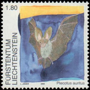 Liechtenstein #1325-1326, Complete Set(2), 2005, Bats, Never Hinged