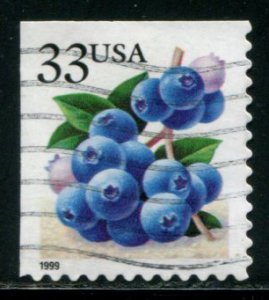 3294 US 33c Fruit Berries SA , used  perf 11.25x11.5