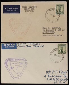 COCOS (KEELING) ISLANDS 1955 Australian Postal Service First Flight Covers. (15)