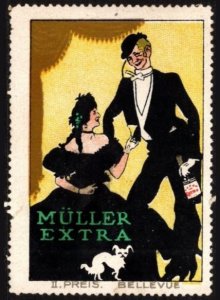 1913 Germany Poster Stamp Muller Extra Wine Art By Hans Rudi Erdt