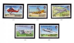 Alderney Sc 18-22 1985 50th Anniversary Airport stamp set mint NH