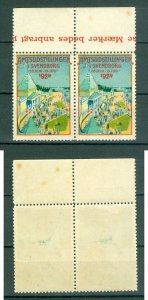 Denmark. 1924 Poster Stamp MNH. Pair, Margin. Regional Exhibition Svendborg.