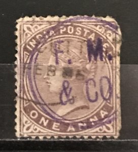 India 1882-7 #38a, Used,  CV $.35
