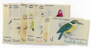 Norfolk Island Sc #128-140  set of 15 birds  NH VF