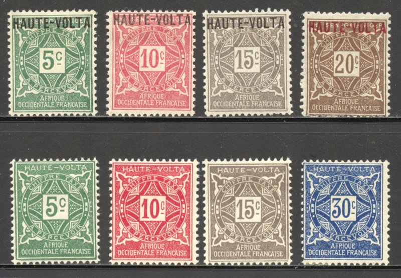 Upper Volta Scott J1-J4,J11-J13,J15 Unused HROG - 1920-28 Postage Dues-SCV $6.50