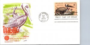 FDC 1972 SC #1467a Fleetwood, Brown Pelican - Warm Springs GA - Single - F78386