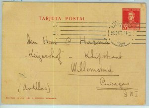 94015 - ARGENTINA - POSTAL HISTORY - STATIONERY COVER:  BA to CURACAO!  1929