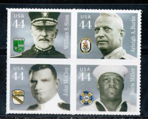 4440 - 4443 DISTINGUIS SAILORS Block of 4 44¢ Stamps MNH 2010