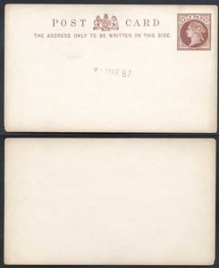 1887 ESSAY for the 1/2d Post Card Handstamped 31st March 1887