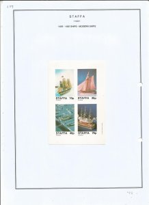 STAFFA - 1981 - Modern Ships - Sheet - Mint Light Hinged - Private Issue