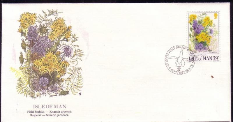 Isle of Man FDC SC# 341 Field Scabius Flower L183