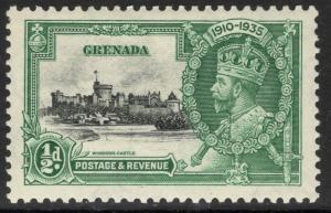 GRENADA SG145k 1935 ½d S.JUBILEE KITE & VERTICAL LOG MTD MINT 