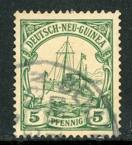 Germany 1901 New Guinea 5pf Green Yacht Unwmk Scott # 8 VFU X273