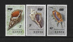 Kenya 1975 MNH Stamps Scott 53-55 Shells Surcharged Overprinted