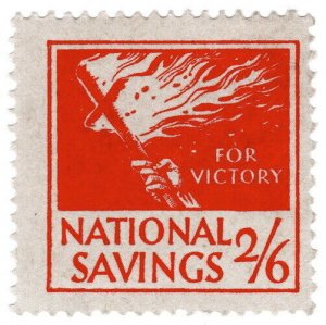 (I.B) Cinderella Collection : National Savings - Flaming Cross 2/6d