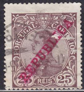 Portugal 175 USED 1910 King Manuel II 25R O/P