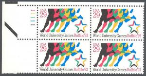 US 2748 MNH - Plate Block UL 11111 - World University Games