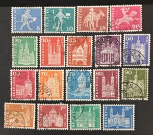 Switzerland 1960-63 #382-99 NO A's or B, Used, CV $5.25