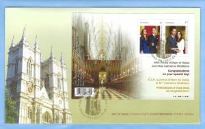 Royal Wedding, William and Kate , Canada FDC, 2011, (CAFDC2469b)