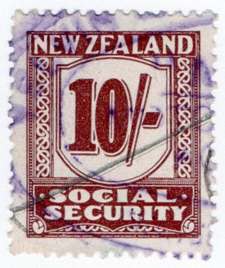 (I.B) New Zealand Revenue : Social Security 10/- (1939)