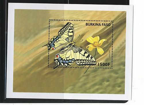 BURKINA FASO1998 BUTTERFLIESSHEETS of 9 +MSs#1108-1113 MNH