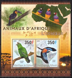 Djibouti 2013 Birds Parrots Sheet MNH