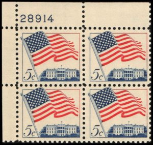 US #1208a U.S. FLAG MNH UL PLATE BLOCK #28914