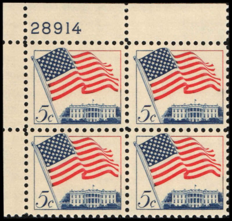 US #1208a U.S. FLAG MNH UL PLATE BLOCK #28914