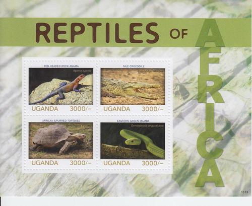 2014 Uganda Reptiles of Africa MS4 (Scott 2109) MNH